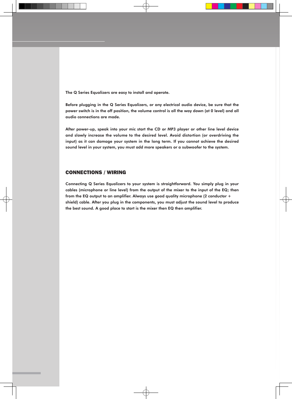 Setting up | Wharfedale Pro Q-215 User Manual | Page 8 / 14
