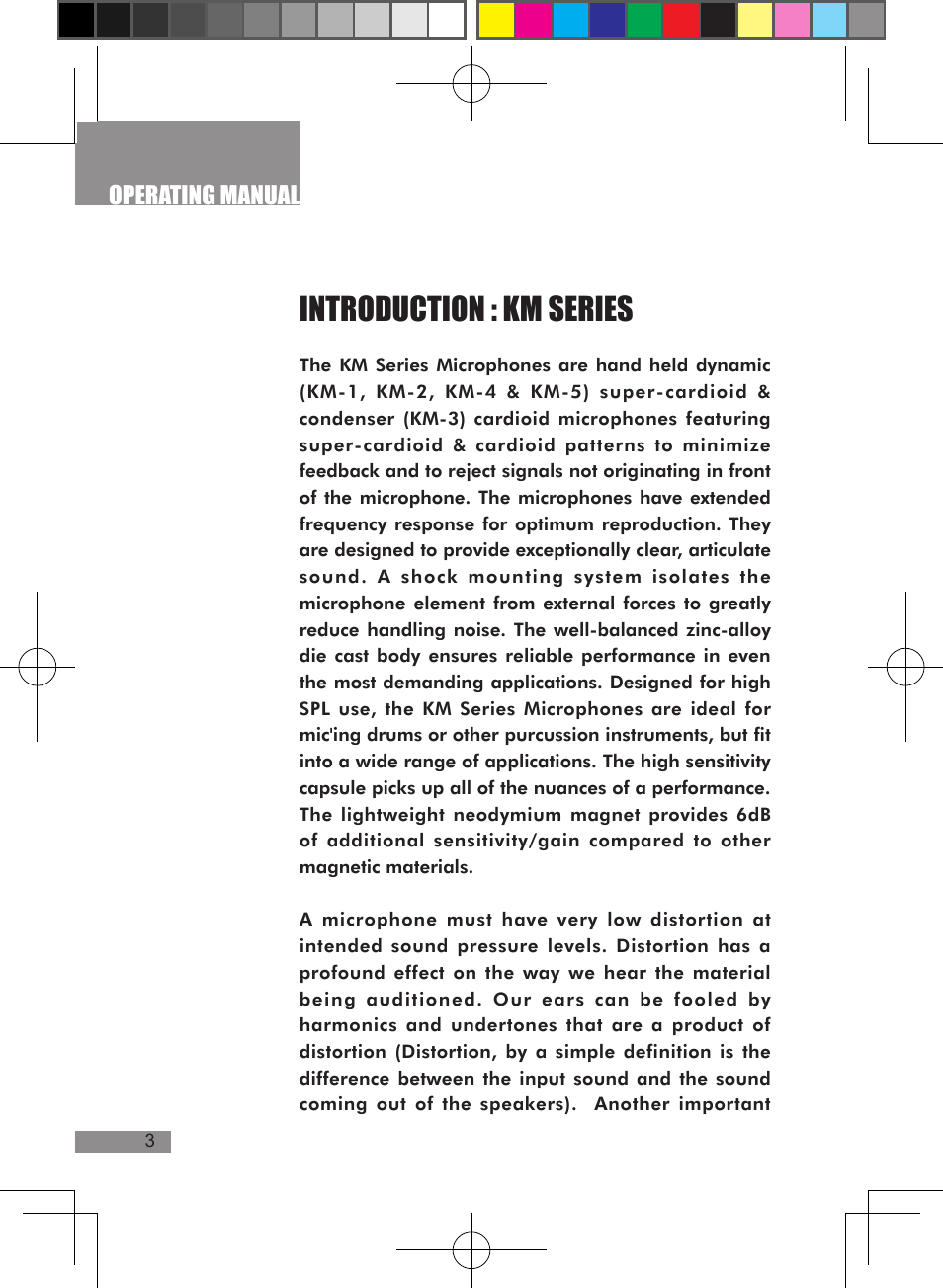 Introduction : km series | Wharfedale Pro KMD7 User Manual | Page 6 / 14