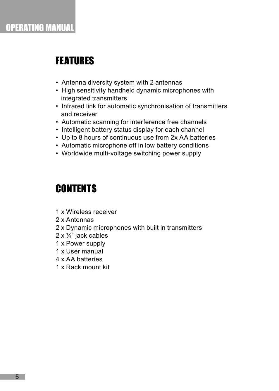 Wharfedale Pro Contact 502A User Manual | Page 6 / 16