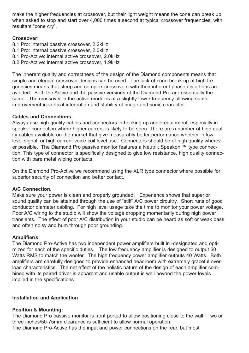 Wharfedale Pro Diamond 8.2 Active User Manual | Page 7 / 12
