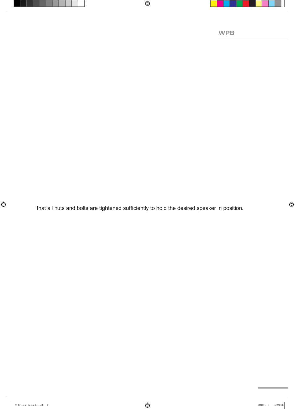 Installation, Wharfedale pro limited warranty | Wharfedale Pro WPB-3 User Manual | Page 5 / 12