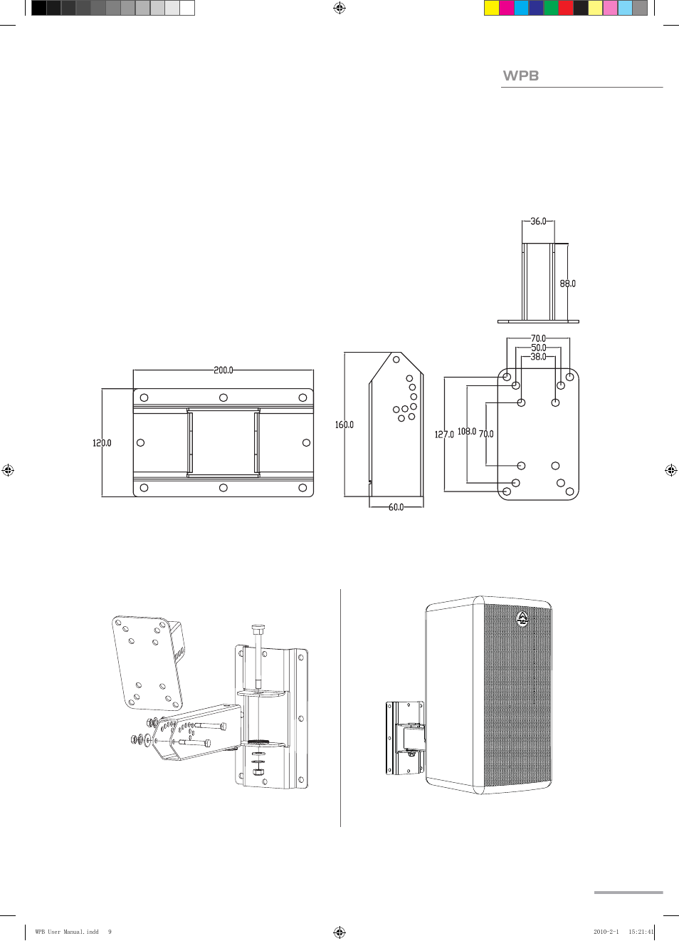 Wpb-4 parts and specifications wpb-4 assembly | Wharfedale Pro WPB-3 User Manual | Page 9 / 12
