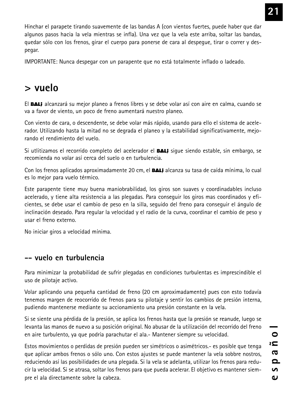 Vuelo | Windtech bali User Manual | Page 21 / 32