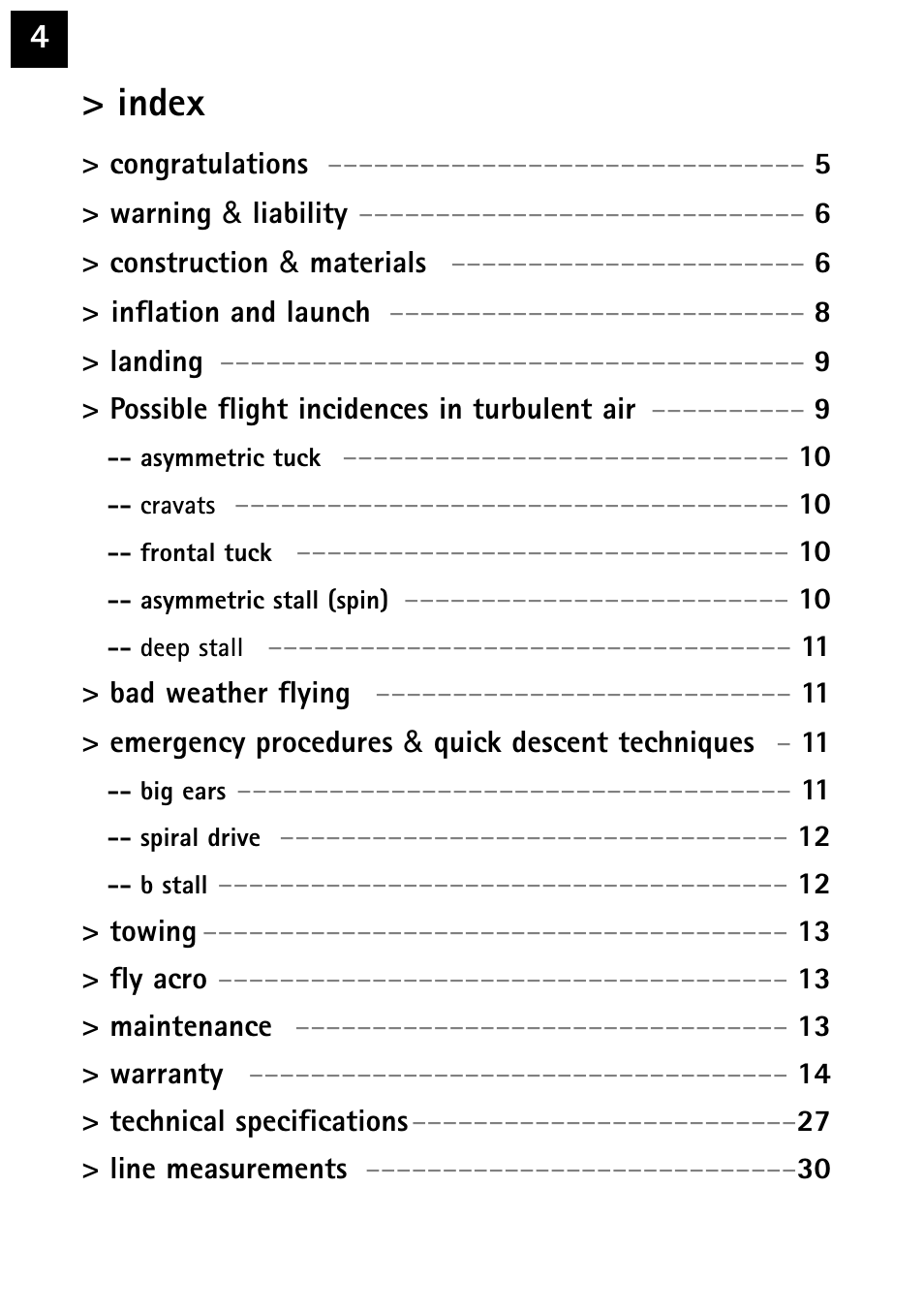 Index | Windtech bali User Manual | Page 4 / 32