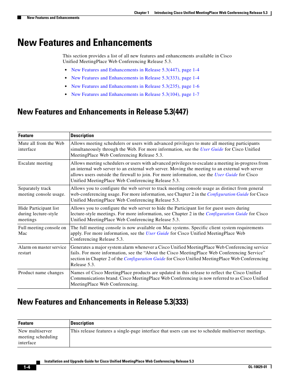 New features and enhancements, New features and enhancements in release5.3(447), New features and enhancements in release5.3(333) | New features and enhancements in release 5.3(447), New features and enhancements in release 5.3(333) | Cisco Conference Phone User Manual | Page 14 / 82