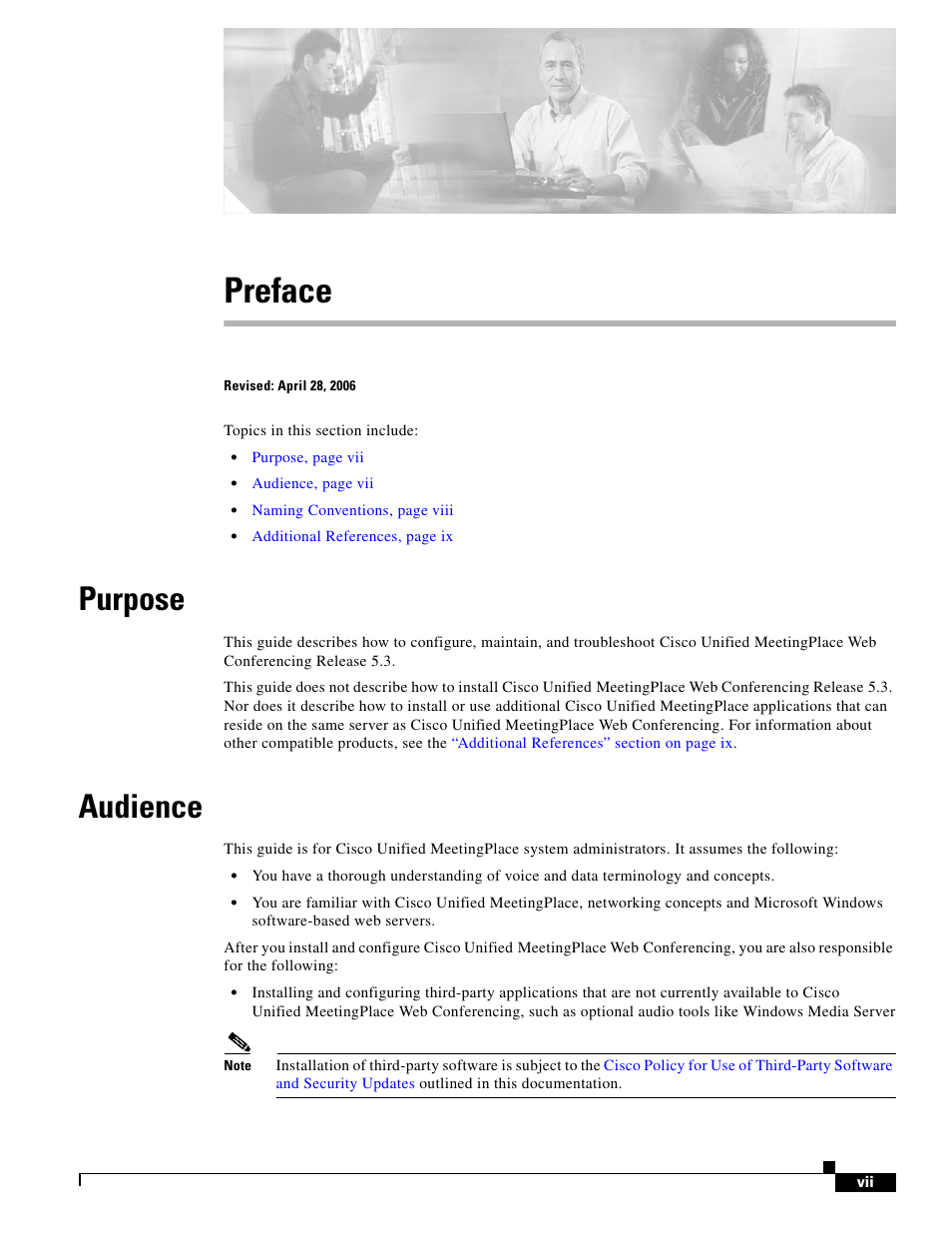 Preface, Purpose, Audience | Cisco Conference Phone User Manual | Page 7 / 82