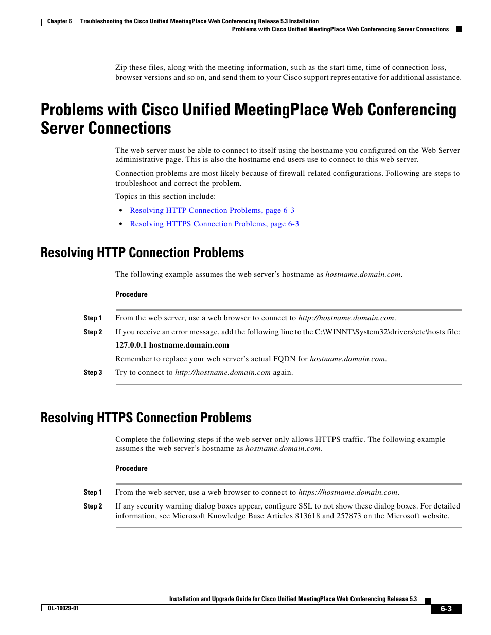 Resolving http connection problems, Resolving https connection problems, Problems with cisco unified meetingplace | Cisco Conference Phone User Manual | Page 77 / 82