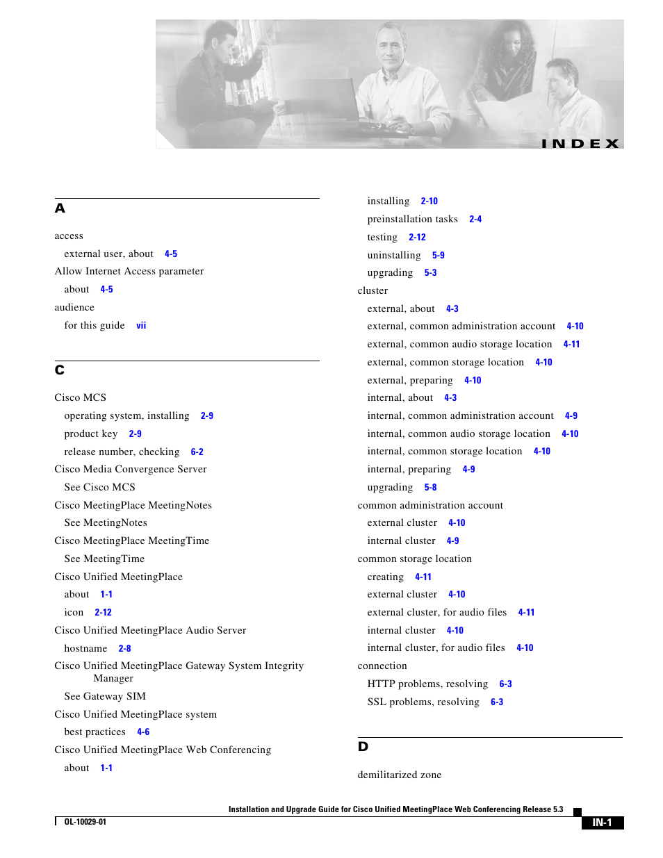 Index, N d e x | Cisco Conference Phone User Manual | Page 79 / 82