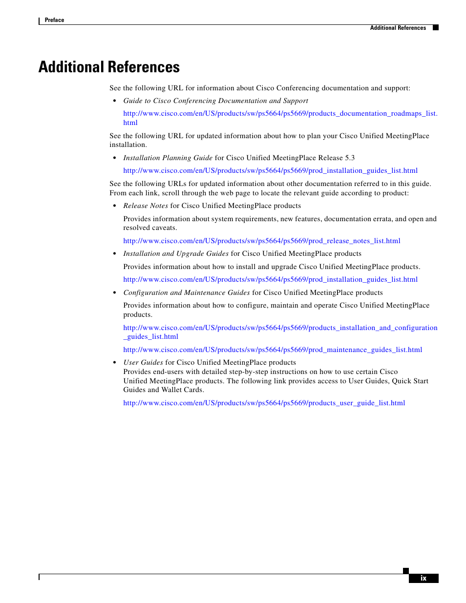 Additional references | Cisco Conference Phone User Manual | Page 9 / 82
