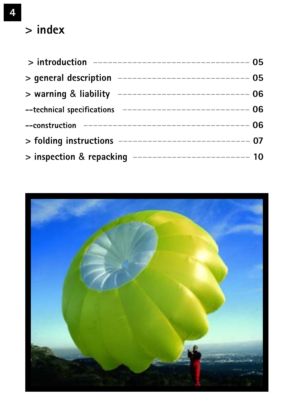 Index | Windtech windsos ultralite User Manual | Page 4 / 12