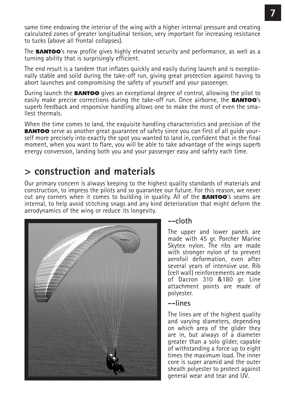 Construction and materials | Windtech bantoo User Manual | Page 7 / 20