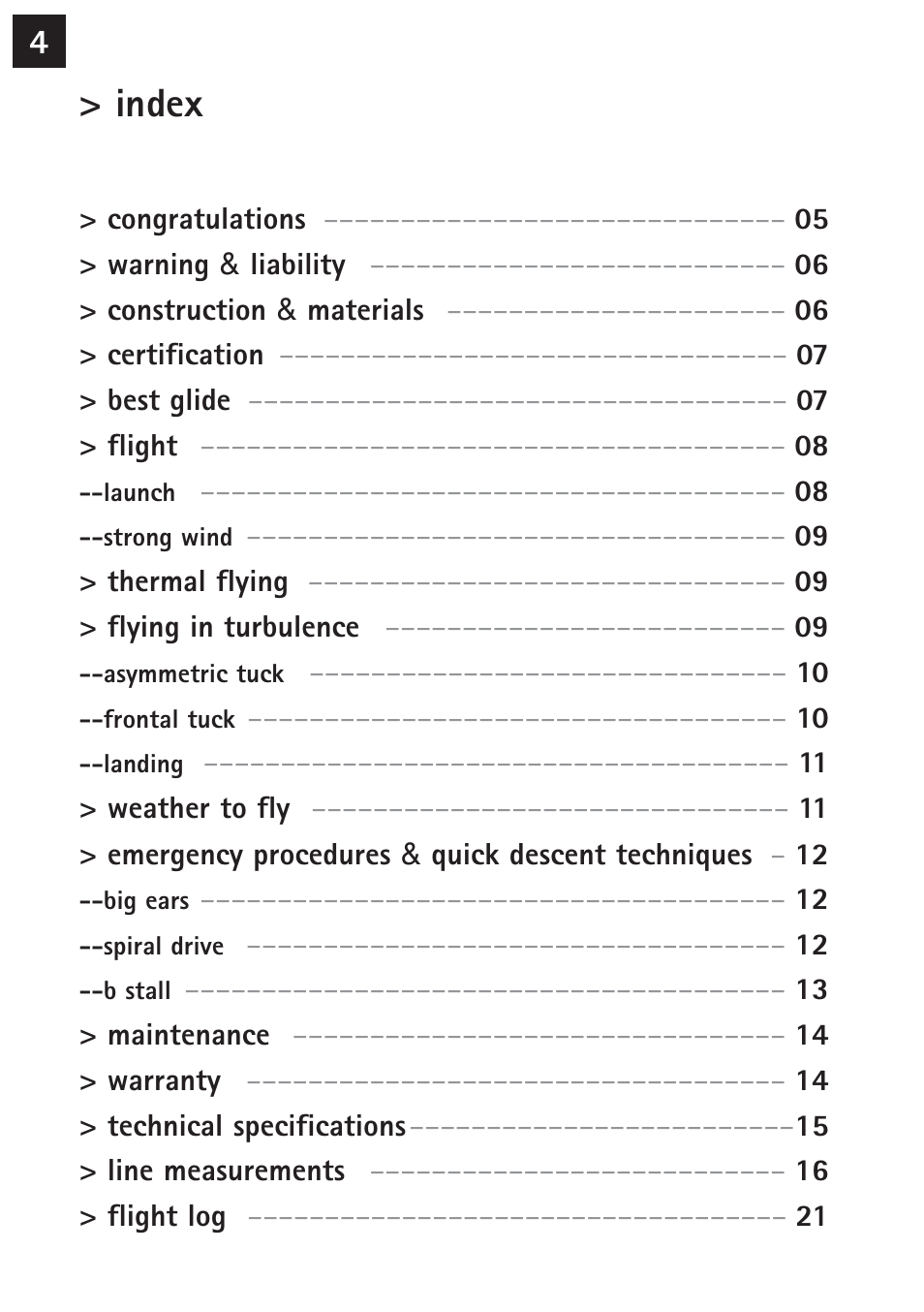 Index | Windtech coral User Manual | Page 4 / 24