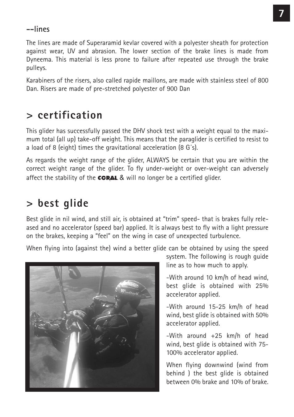 Certification, Best glide | Windtech coral User Manual | Page 7 / 24
