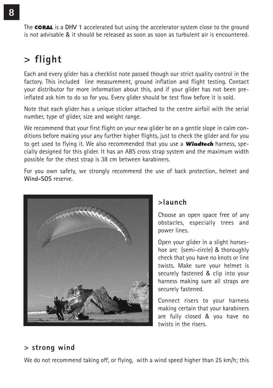 Flight | Windtech coral User Manual | Page 8 / 24