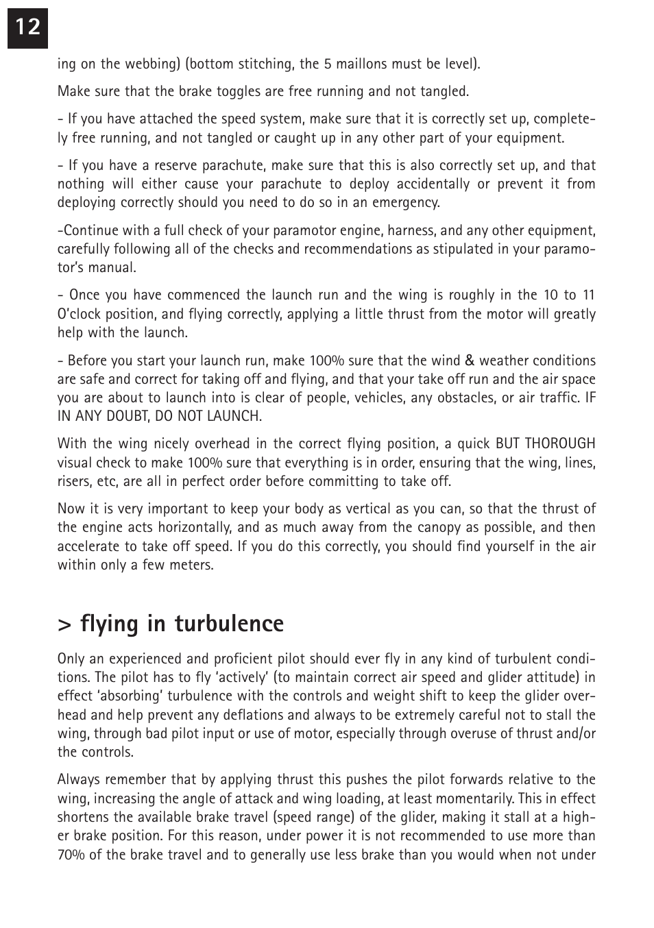 Flying in turbulence | Windtech evo User Manual | Page 12 / 28