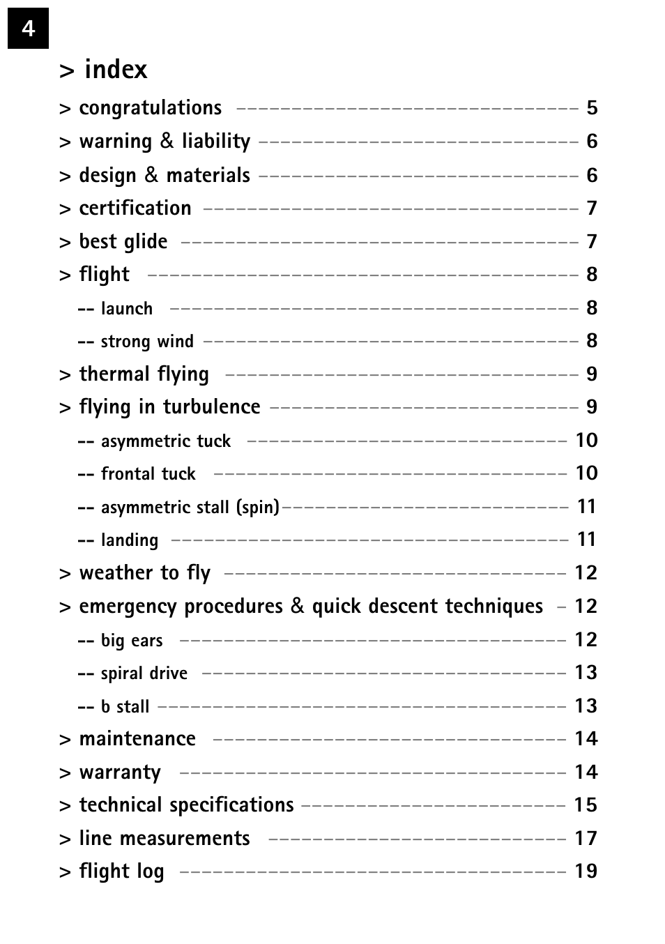 Index | Windtech impulse User Manual | Page 4 / 20