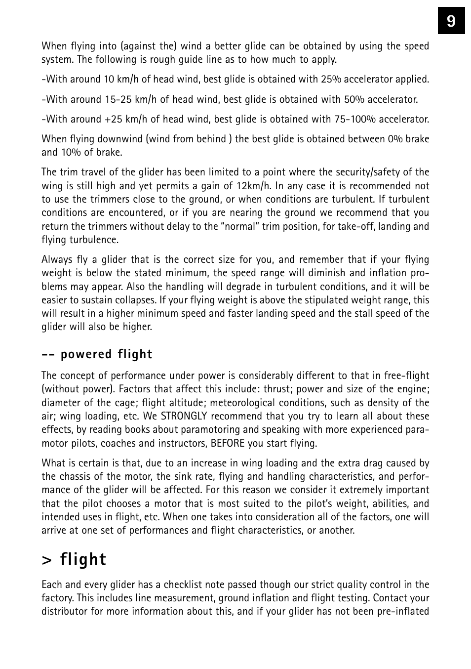 Flight | Windtech kinetik User Manual | Page 9 / 26