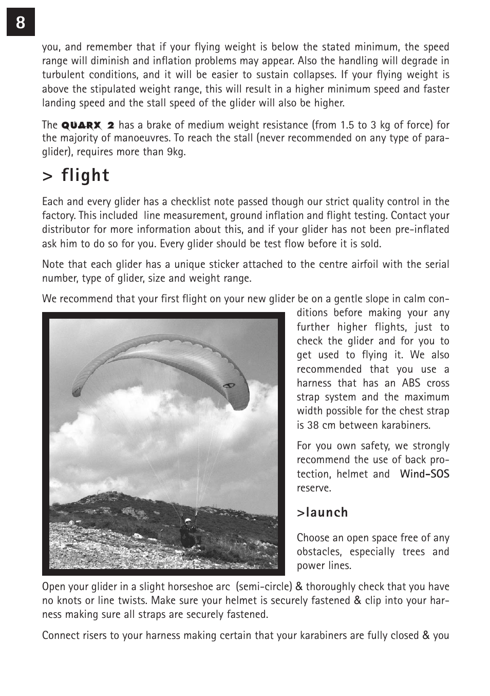 Flight | Windtech quarx2 User Manual | Page 8 / 24