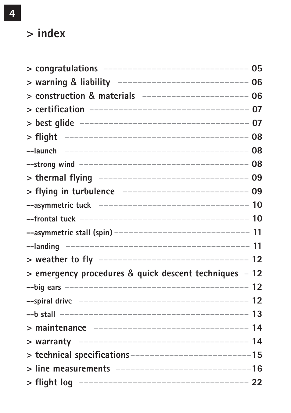 Index | Windtech serak User Manual | Page 4 / 24