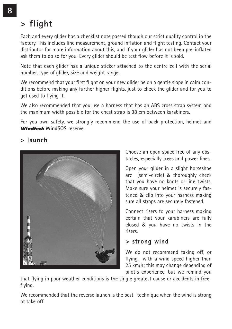 8> flight | Windtech serak User Manual | Page 8 / 24