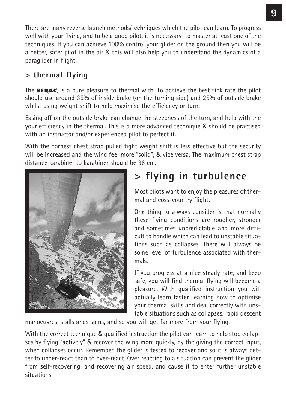 Flying in turbulence | Windtech serak User Manual | Page 9 / 24