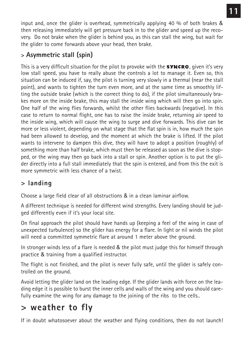 Weather to fly | Windtech syncro User Manual | Page 11 / 24