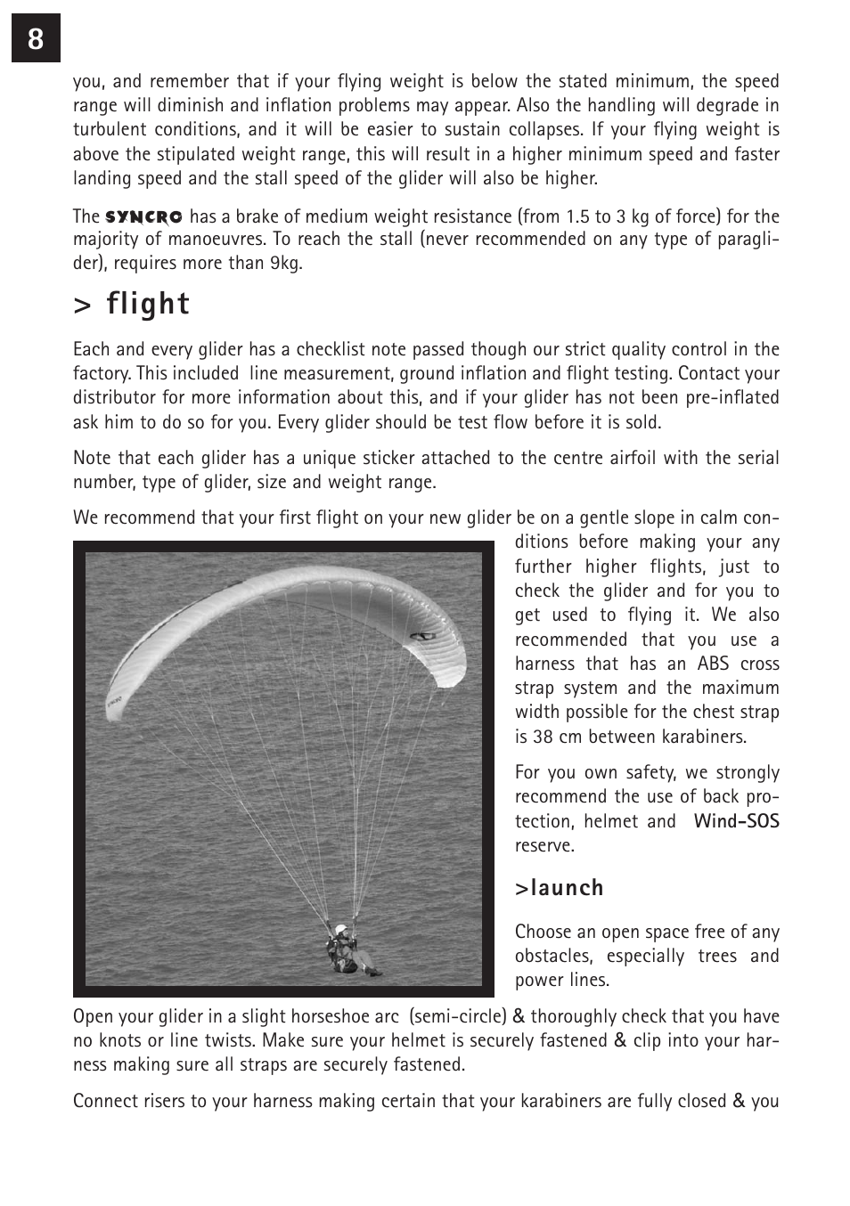 Flight | Windtech syncro User Manual | Page 8 / 24