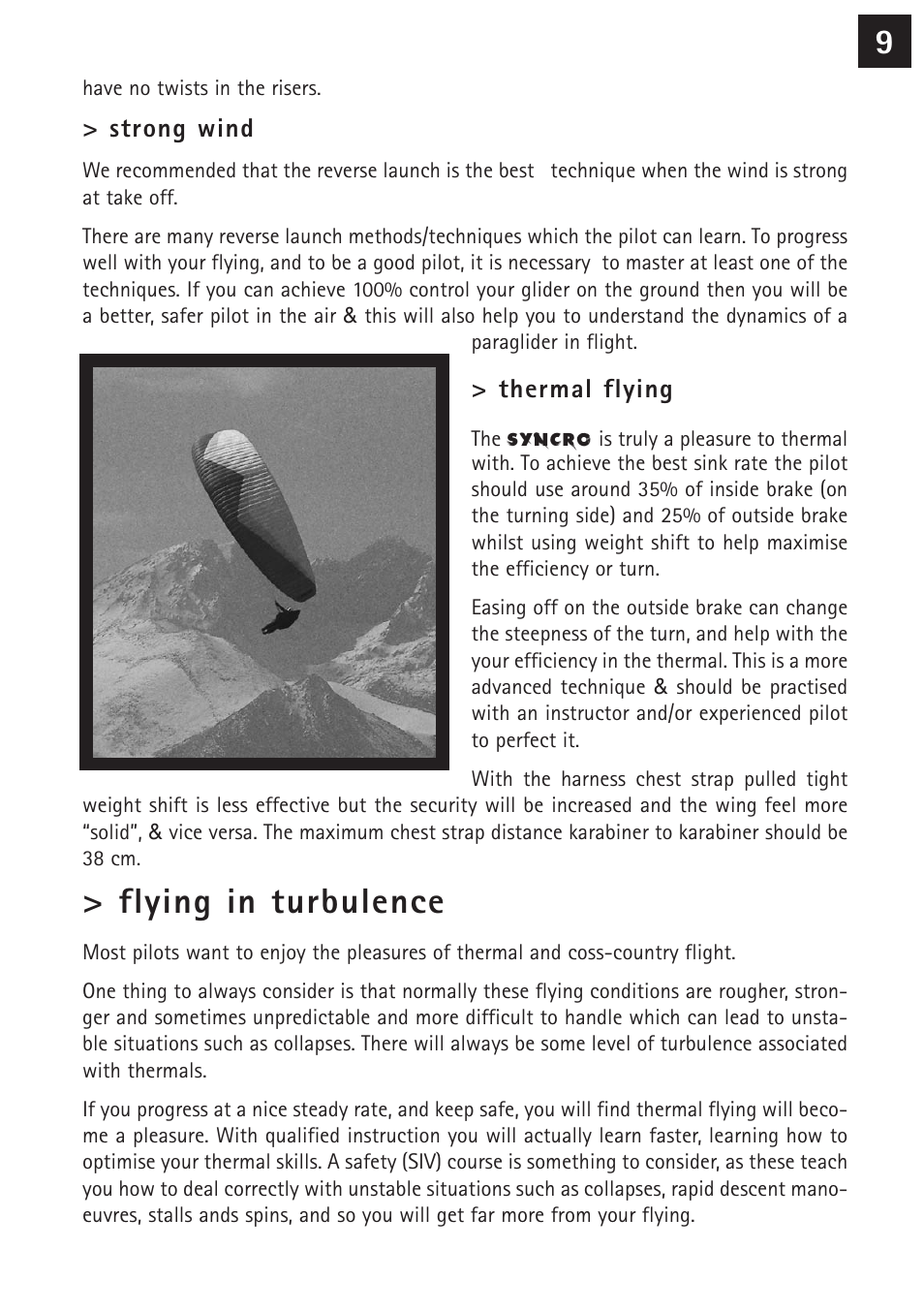 Flying in turbulence | Windtech syncro User Manual | Page 9 / 24