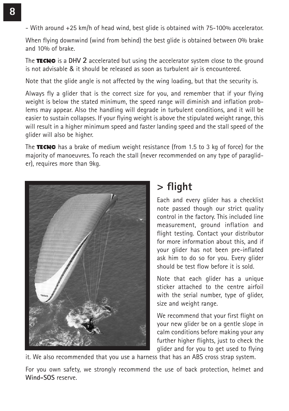 Flight | Windtech tecno User Manual | Page 8 / 24