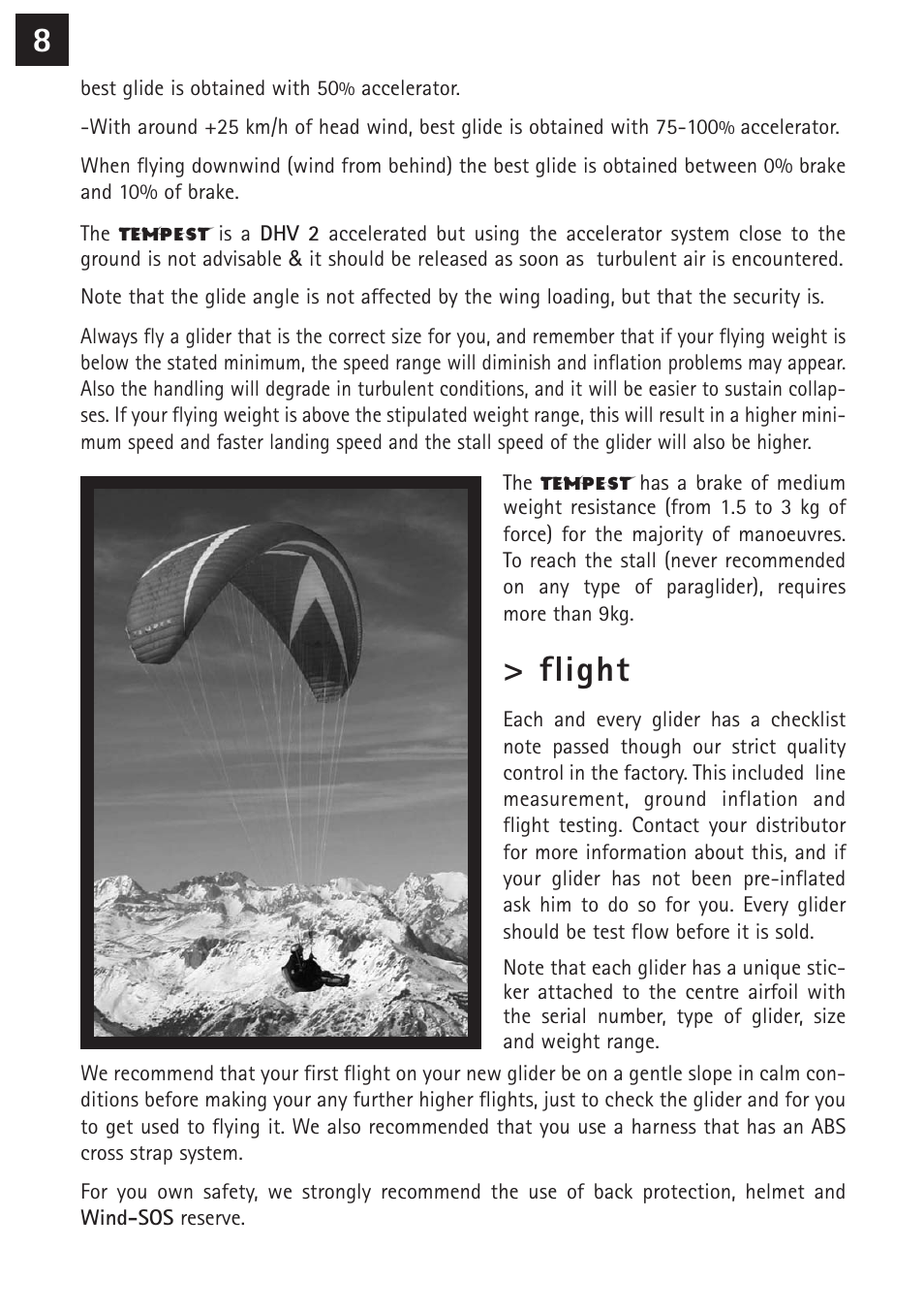 Flight | Windtech tempest User Manual | Page 8 / 24