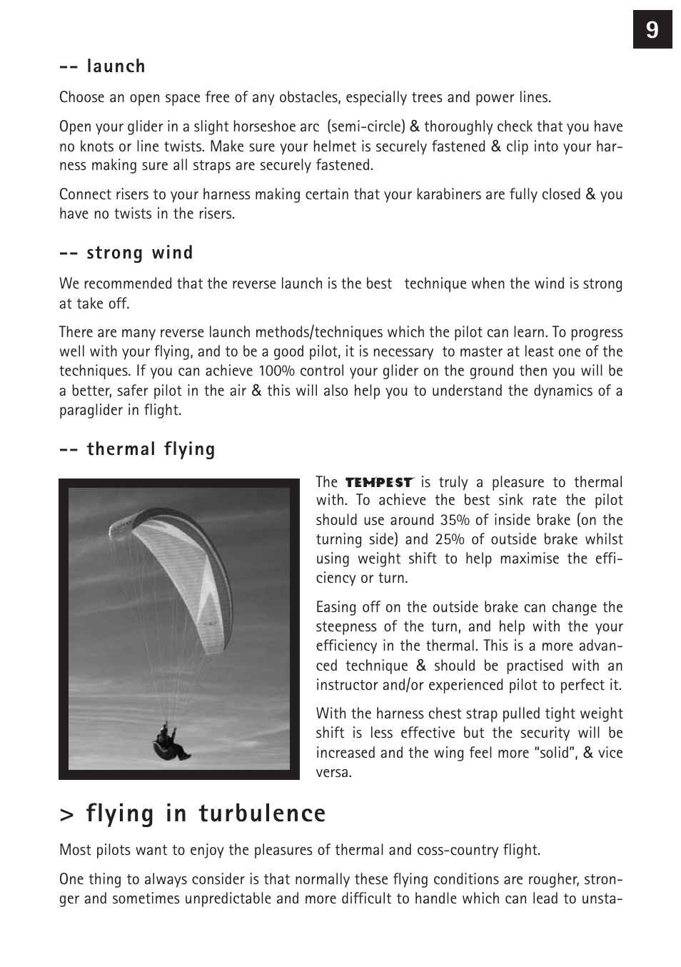 Flying in turbulence | Windtech tempest User Manual | Page 9 / 24