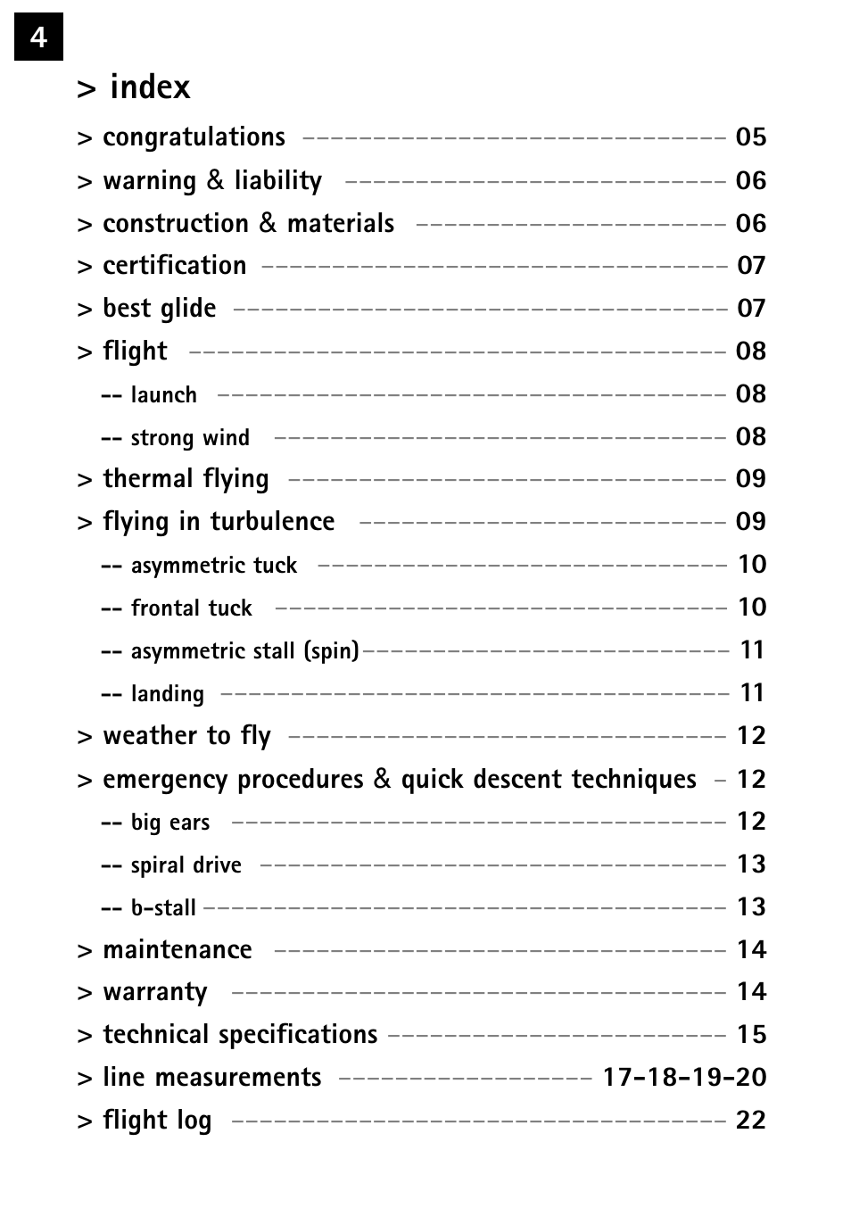 Index | Windtech tempus User Manual | Page 4 / 24