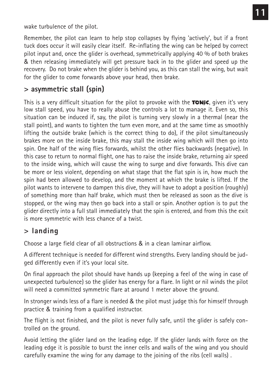 Windtech tonic User Manual | Page 11 / 24