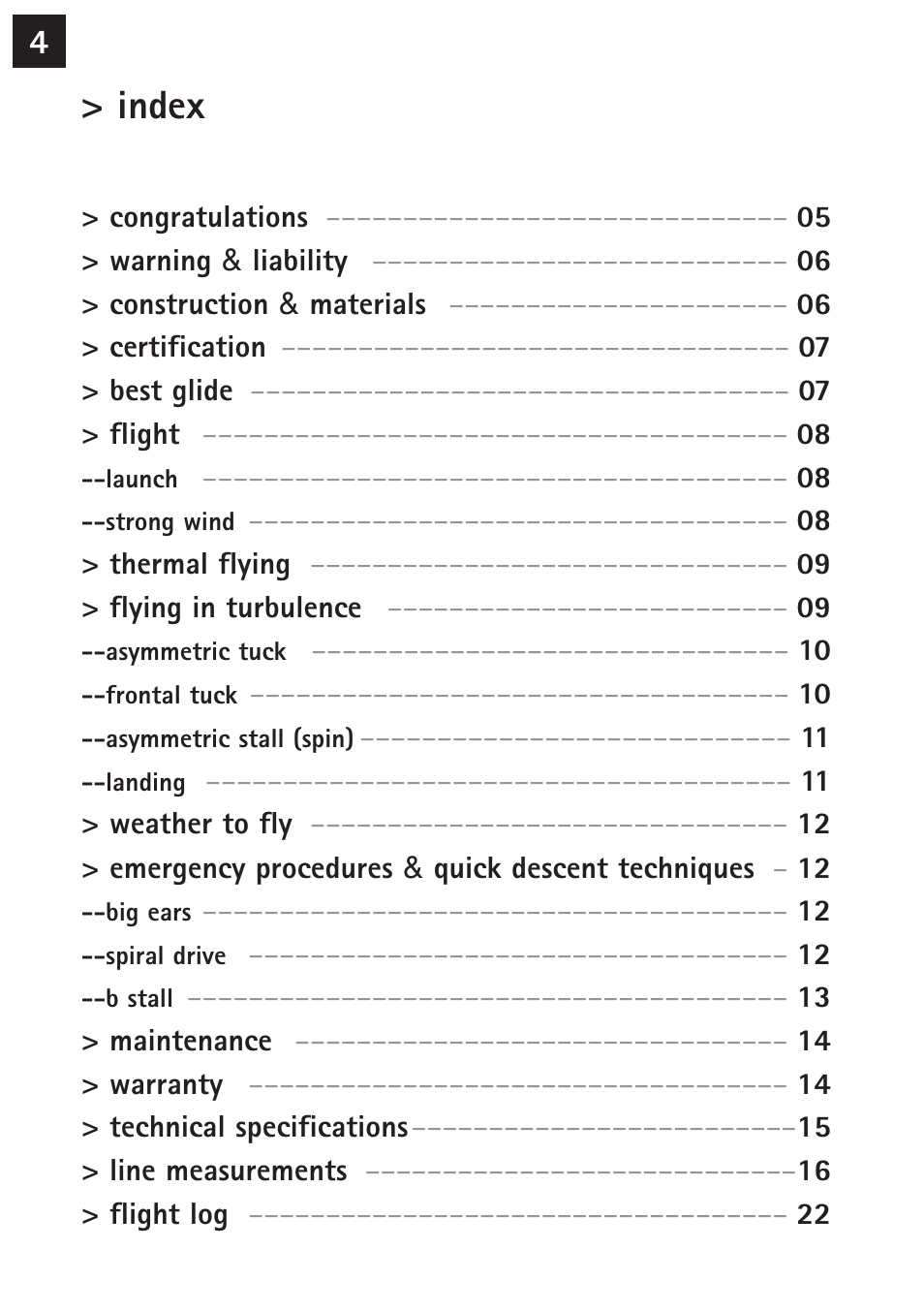 Index | Windtech tonic User Manual | Page 4 / 24