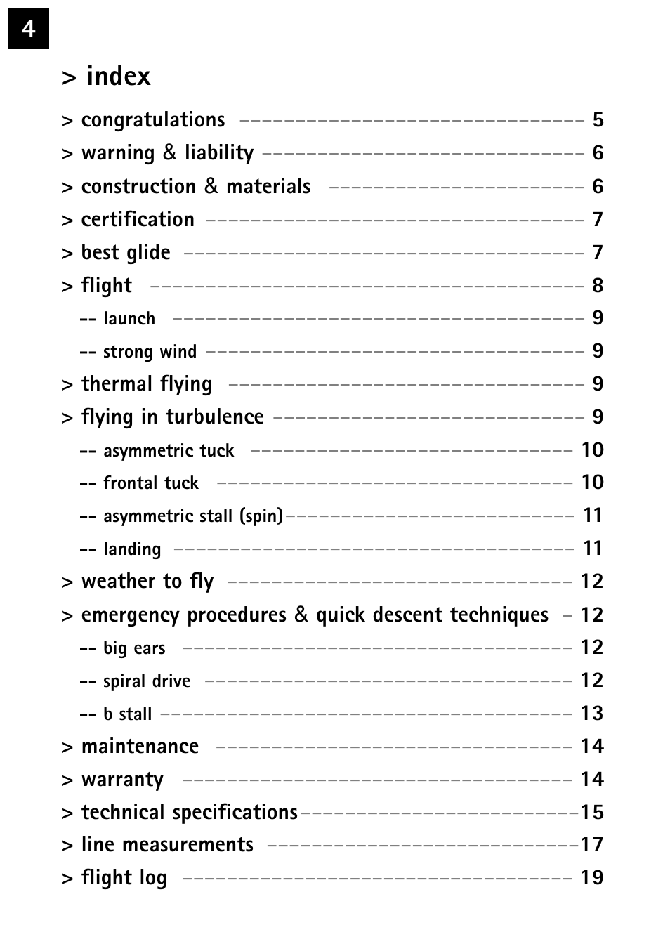 Index | Windtech zephyr-2 User Manual | Page 4 / 20