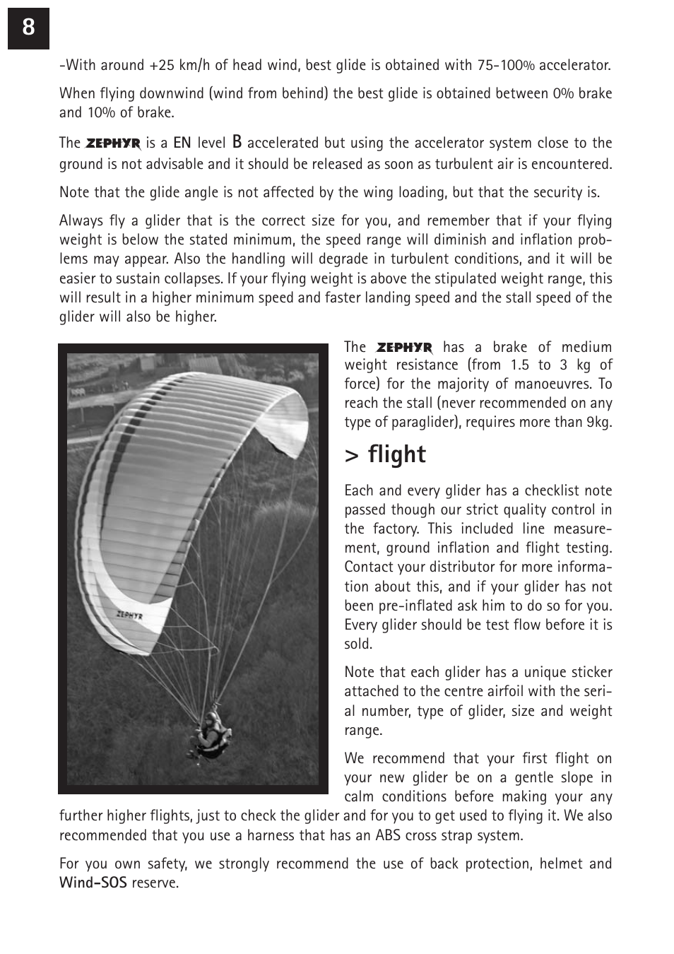 Flight | Windtech zephyr User Manual | Page 8 / 20