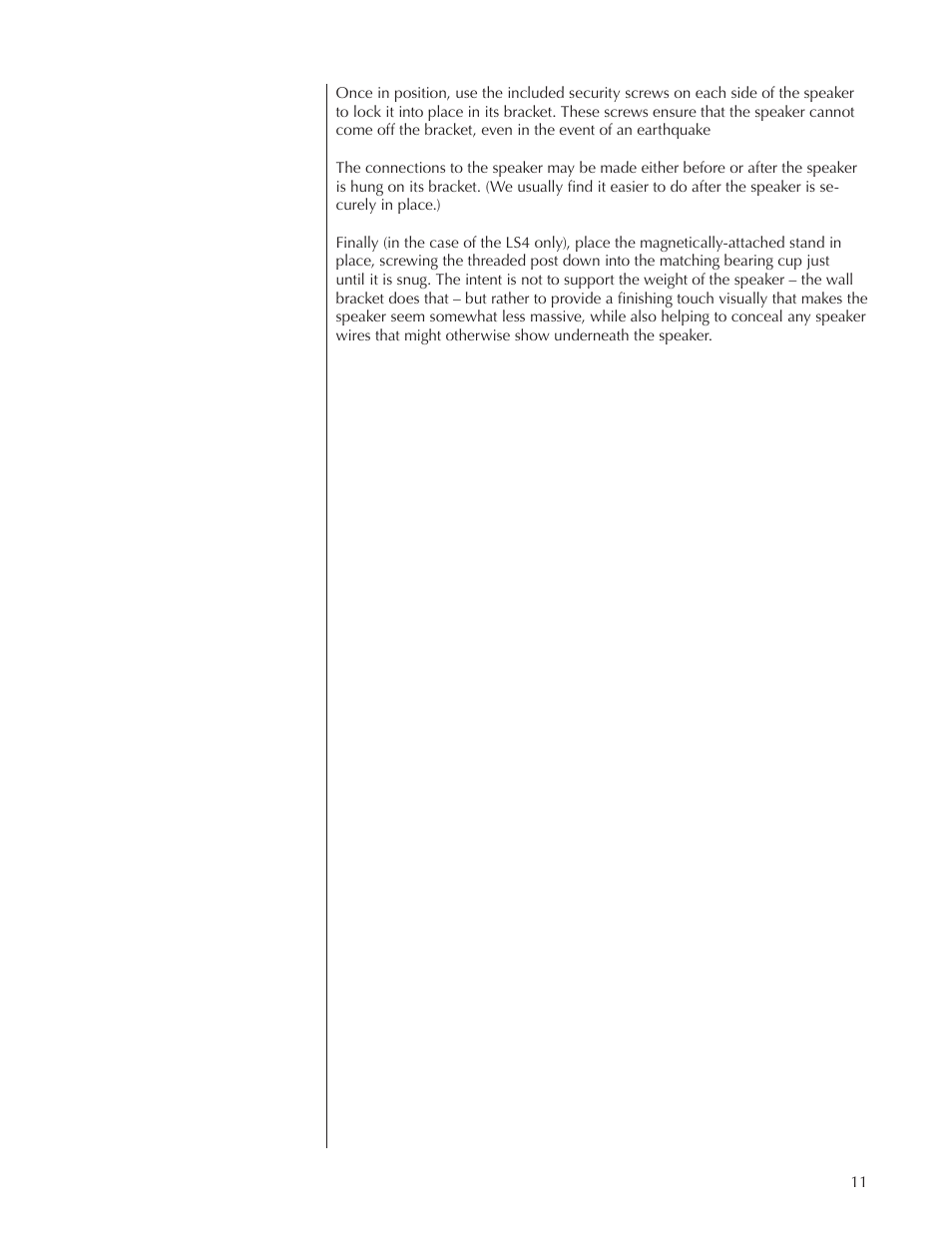 Wisdom Audio Wisdom Series LS3/4 User Manual | Page 11 / 26