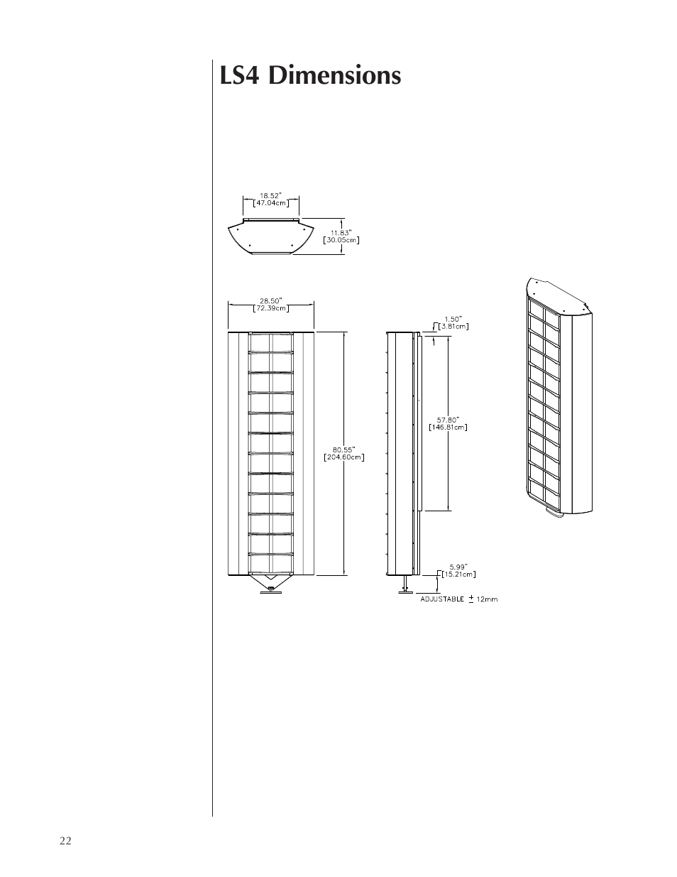 Ls4 dimensions | Wisdom Audio Wisdom Series LS3/4 User Manual | Page 22 / 26