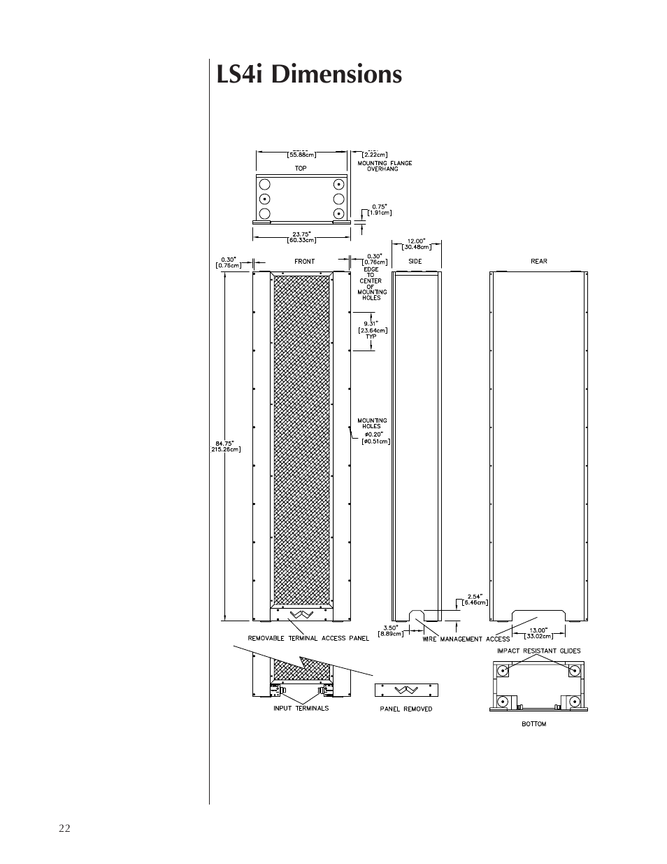 Ls4i dimensions | Wisdom Audio Wisdom Series LS3i User Manual | Page 22 / 26