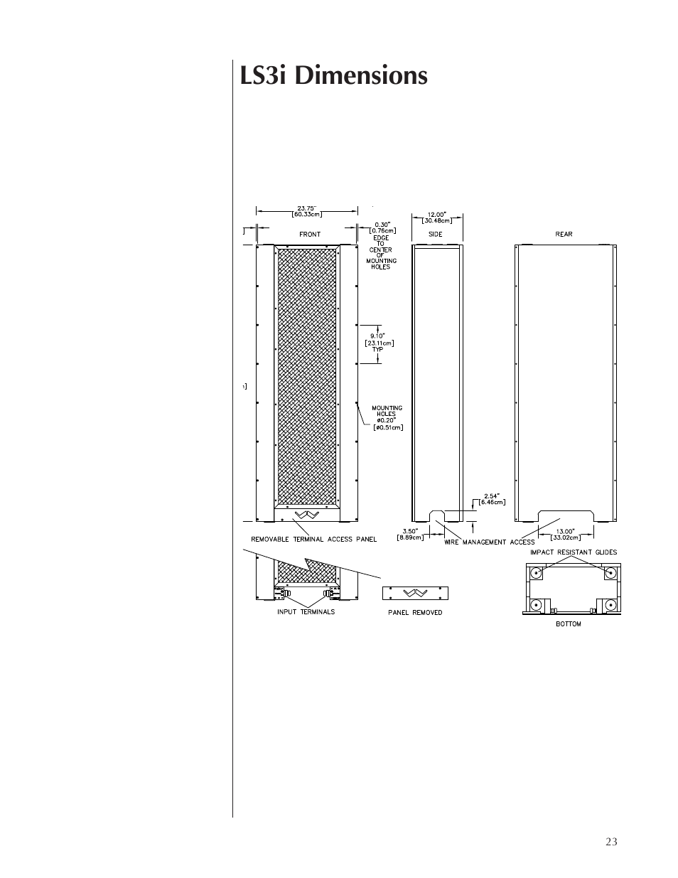 Ls3i dimensions | Wisdom Audio Wisdom Series LS3i User Manual | Page 23 / 26