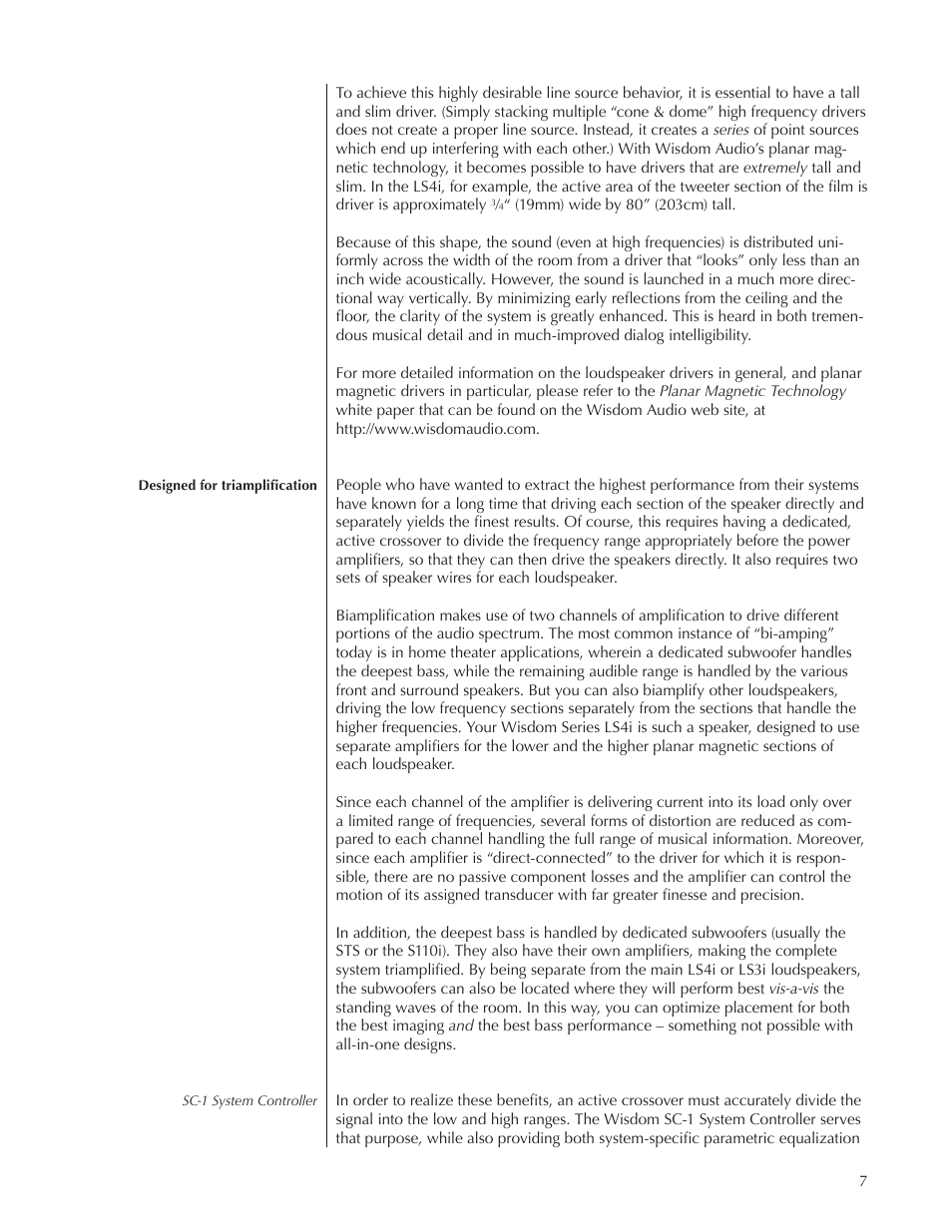 Wisdom Audio Wisdom Series LS3i User Manual | Page 7 / 26