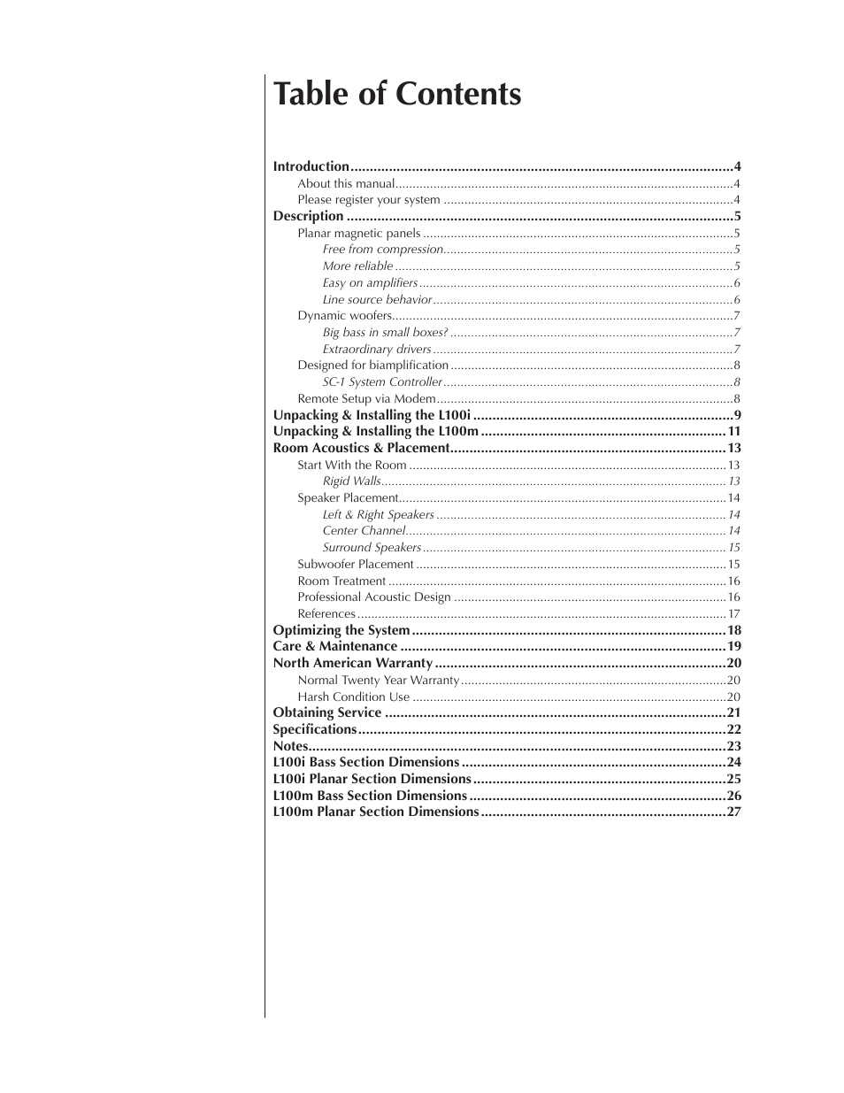 Wisdom Audio Sage Series C150 User Manual | Page 2 / 28