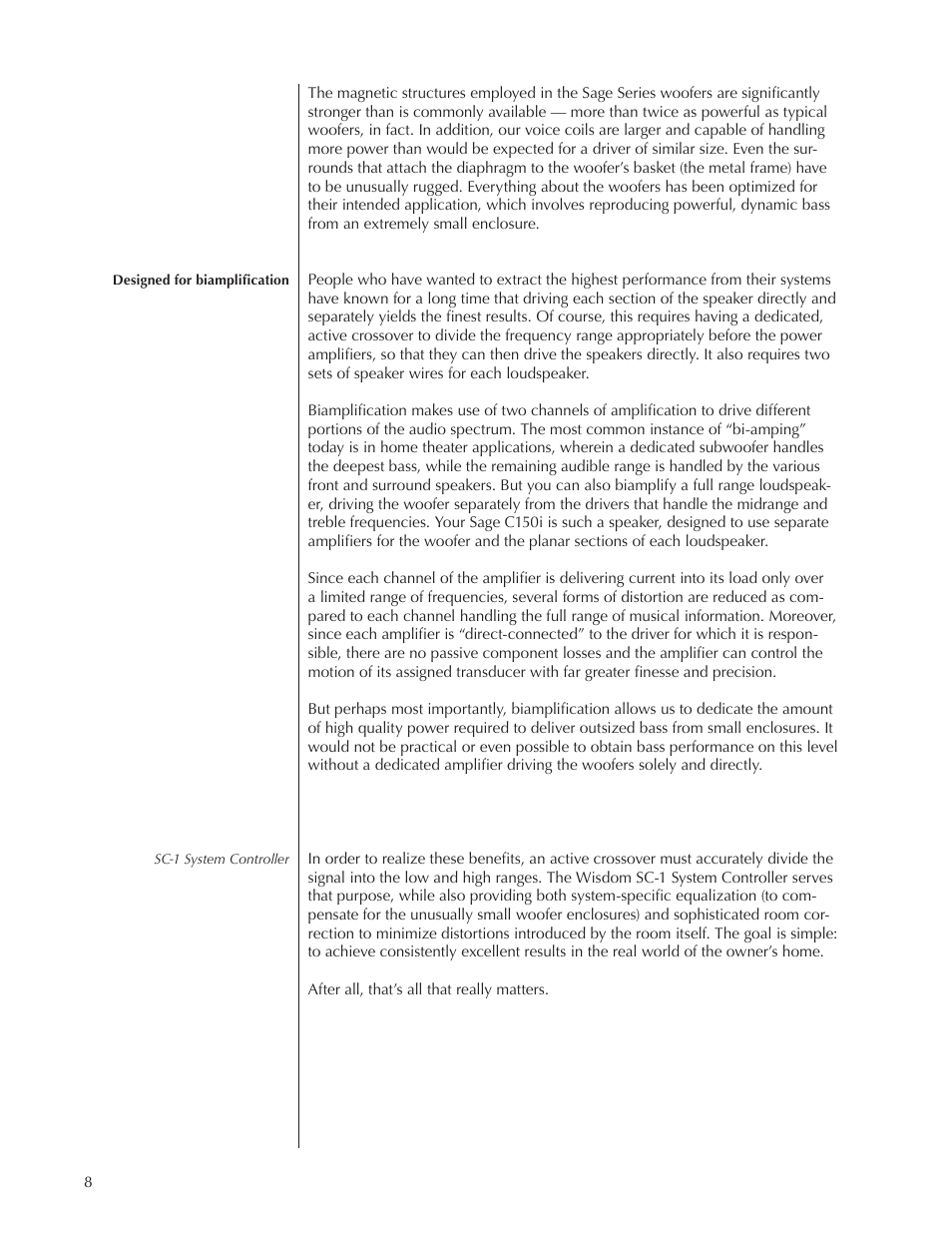 Wisdom Audio Sage Series C150 User Manual | Page 8 / 28