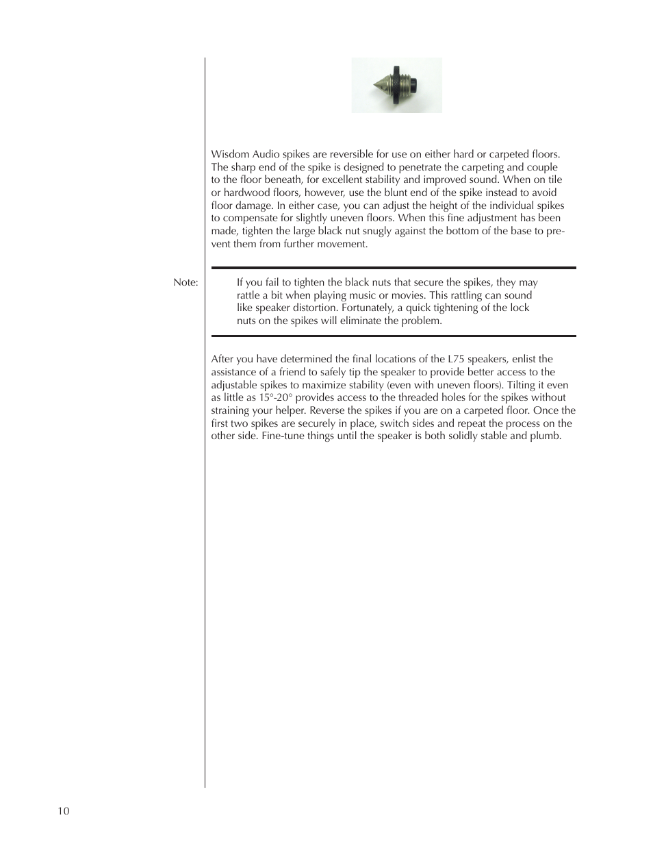 Wisdom Audio Sage Series L75 User Manual | Page 10 / 30