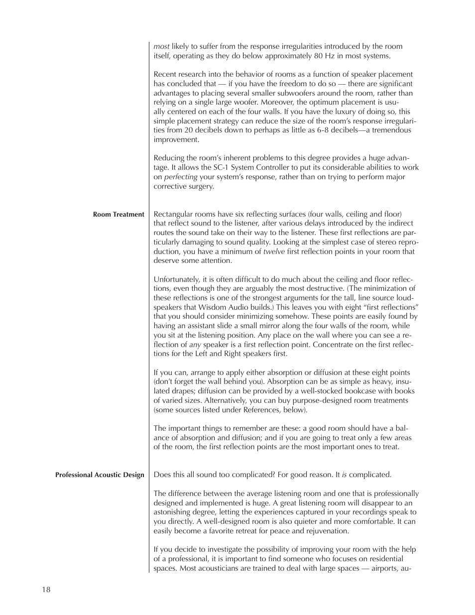 Wisdom Audio Sage Series P38 User Manual | Page 18 / 30