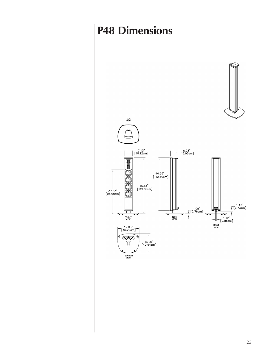 P48 dimensions | Wisdom Audio Sage Series P38 User Manual | Page 25 / 30