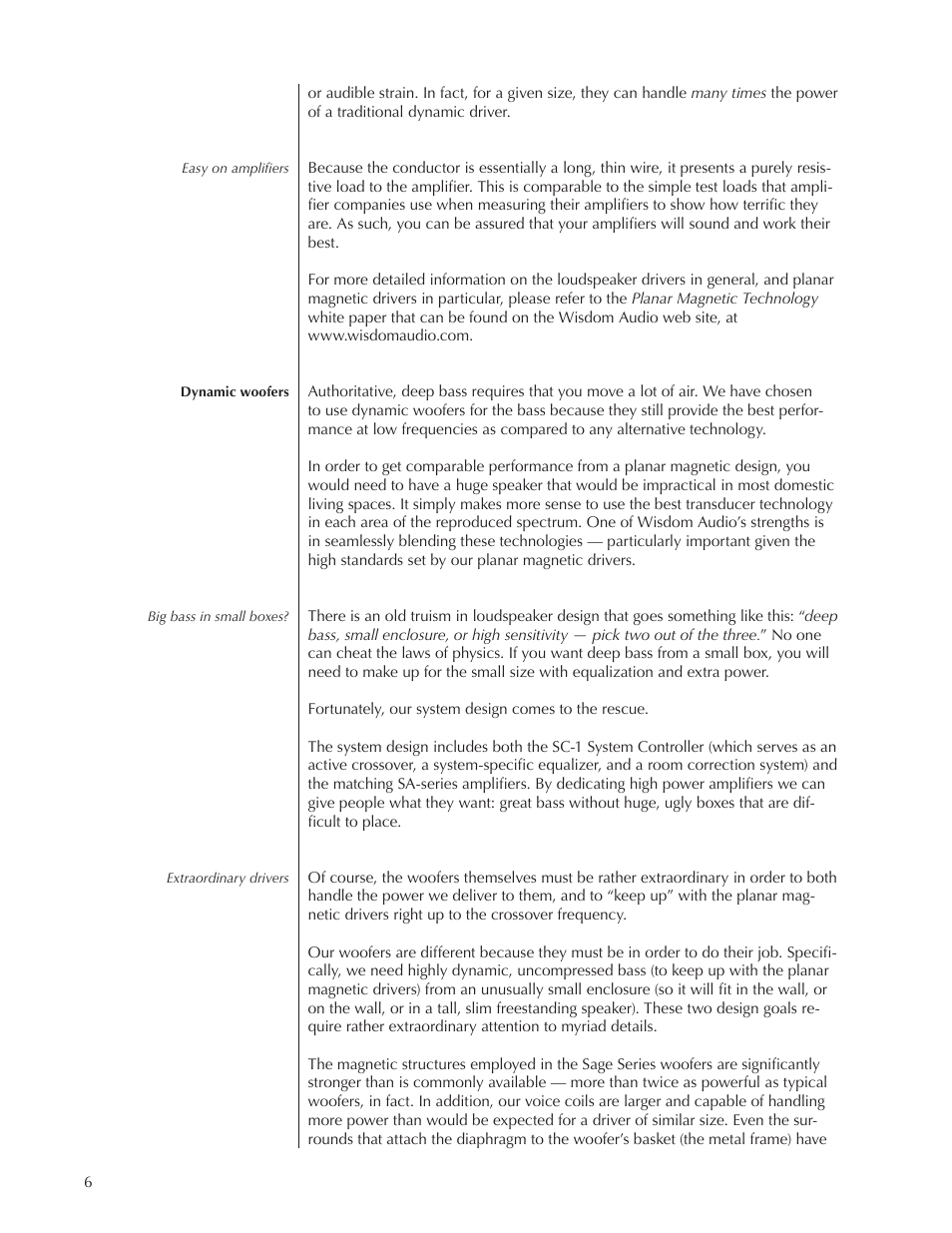 Wisdom Audio Sage Series P38 User Manual | Page 6 / 30