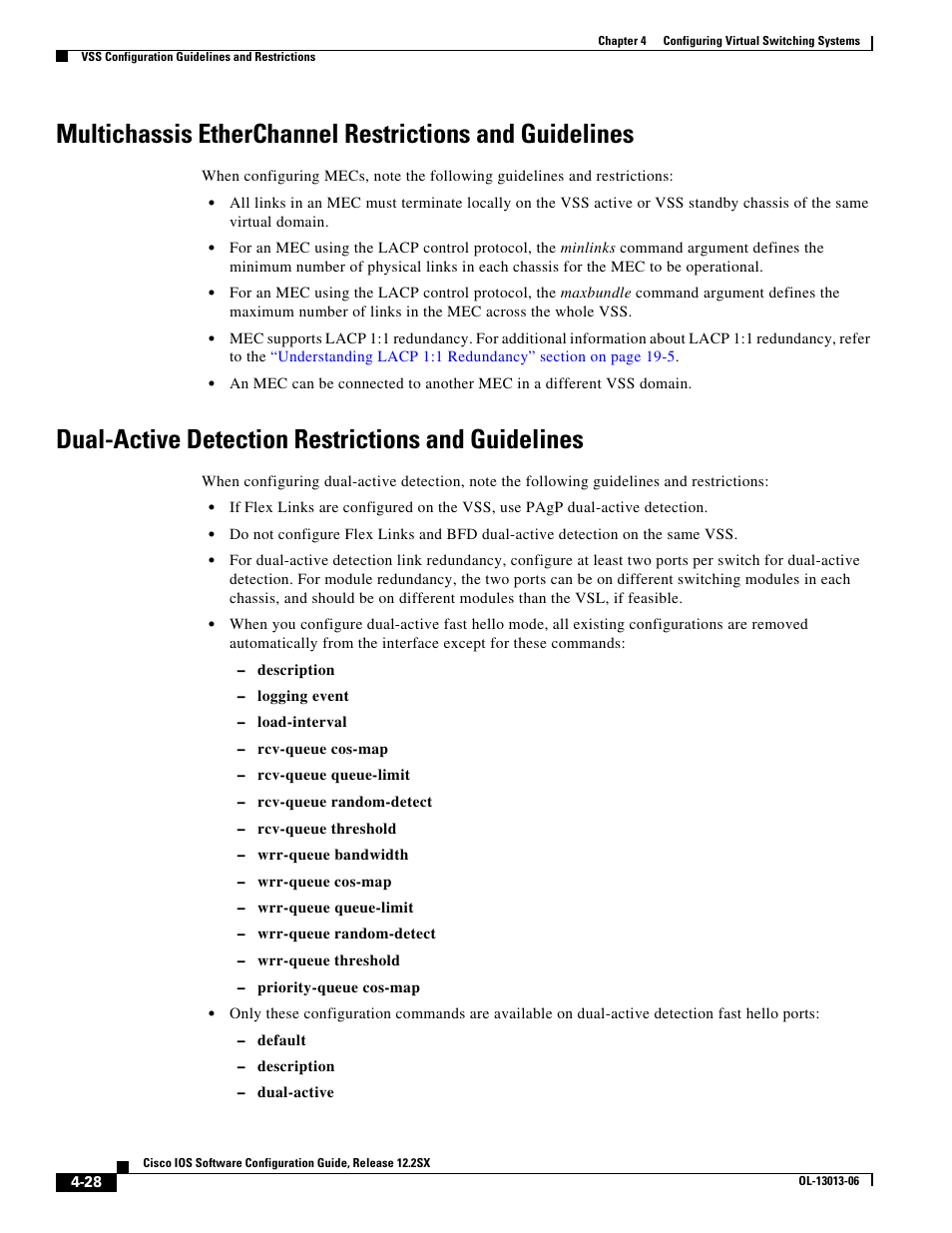 Dual-active detection restrictions and guidelines | Cisco 6500 User Manual | Page 28 / 72