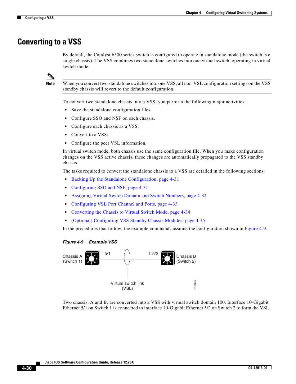 Converting to a vss | Cisco 6500 User Manual | Page 30 / 72