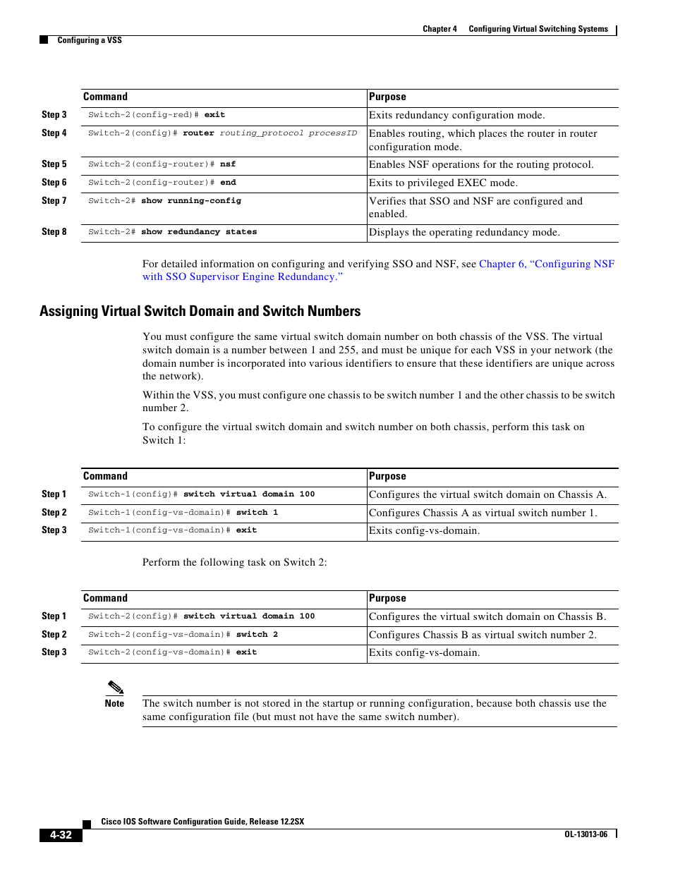 Assigning virtual switch domain and switch numbers | Cisco 6500 User Manual | Page 32 / 72